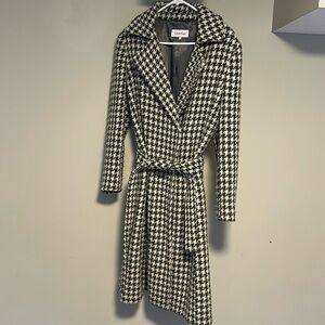 Calvin Klein Houndstooth Long Coat